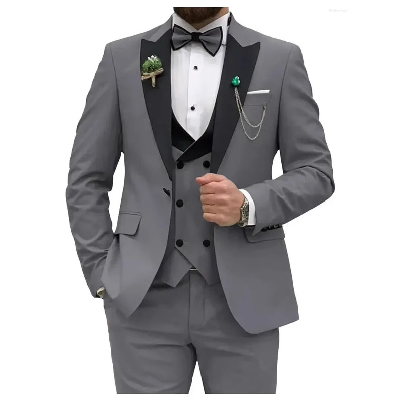 Foreign Trade Amazon Suit Suit Men's Business Meeting Host Wedding Slim Suit Dress Three-Piece Niche