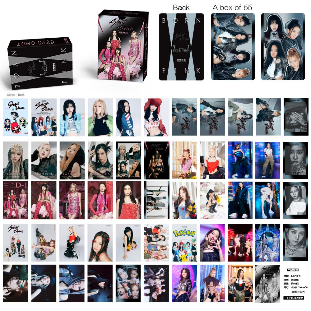 Коллекционная открытка kpop черная pin Seventeen Stray Kids бронепанель лома карта 55 карточек в коробке