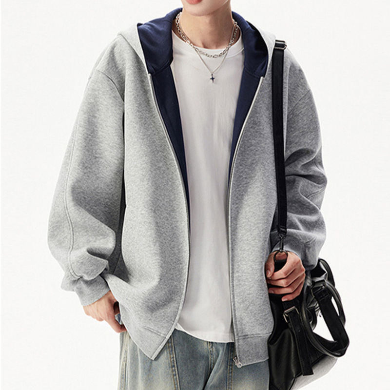 Autumn and Winter American-Style Heavyweight Clenafit Cardigan Sweatshirt Men's Trendy Brand Fashion Color-Blocking Casual Loose Hooded Jacket Autumn and Winter American-Style Heavyweight Clenafit Cardigan Sweatshirt Men's Trendy Brand Fashion Color-Blocking Casual Loose Hooded Jacket