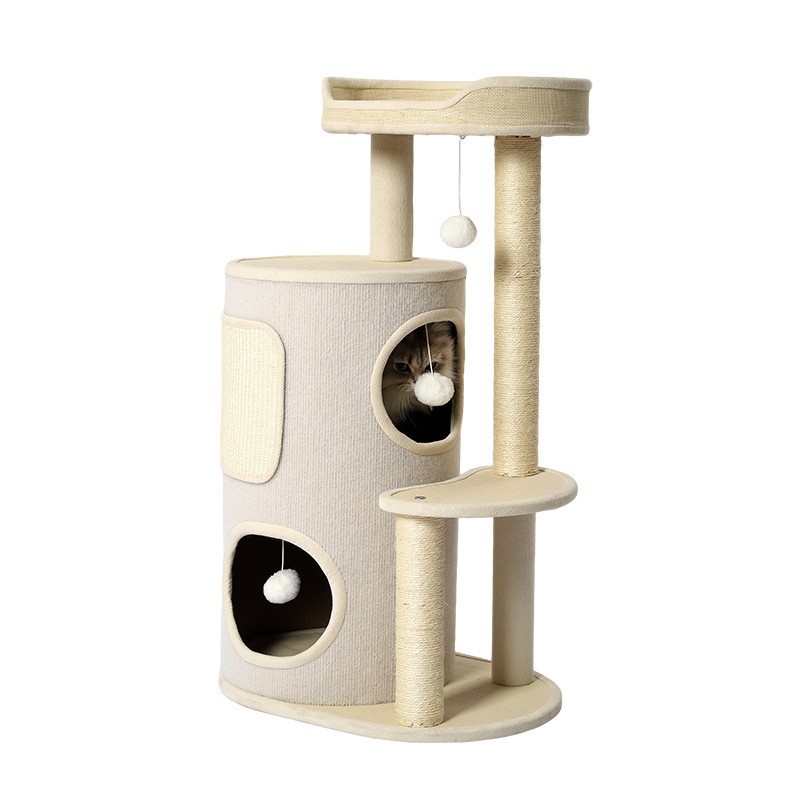 Estandario de escalada de gato pequeño tipo de hogar pequeño no ocupa espacio para gatos, estante de escalada de gato multicapa, alfombra de verano para gatos, barril de agarre