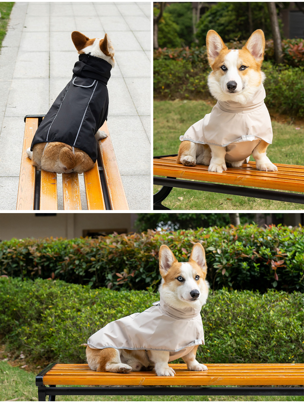Simple Solid Color Outdoor Waterproof Pet Dog Raincoat display picture 2