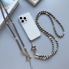 歐美熱銷鑲鑽手機掛繩個性水鑽斜挎鏈子創意帶鑽包包相機單肩背帶