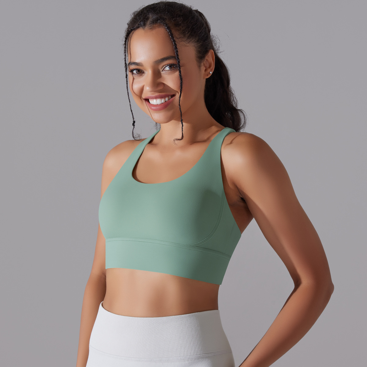 127g Weight Sleeveless Sleeve Length Nylon, Spandex Fabric Type Short Top Length Halter Crisscross Tank Tops Type Fitness, Yoga Occasion U Neck Neckline Solid Color Pattern Sports Style Sports Solid Color Nylon Spandex U Neck Active Tops Halter Crisscross Tank 30