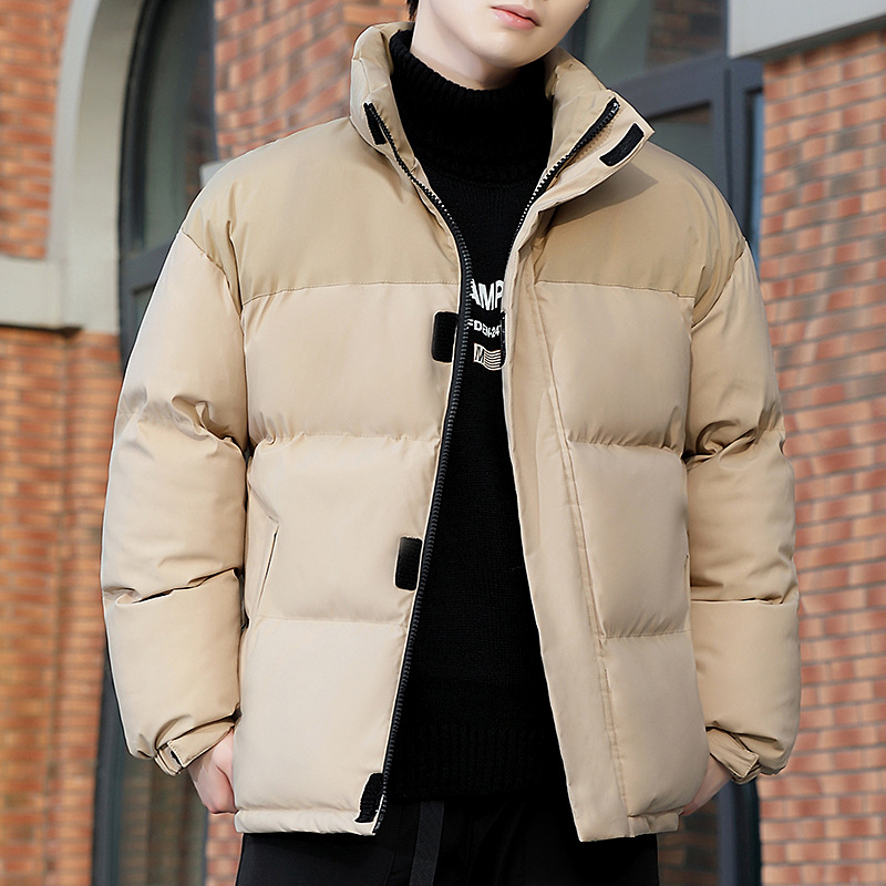 Chaqueta Acolchada de Cuello Alto para Hombre Poliéster Térmico, Acolchado para Invierno