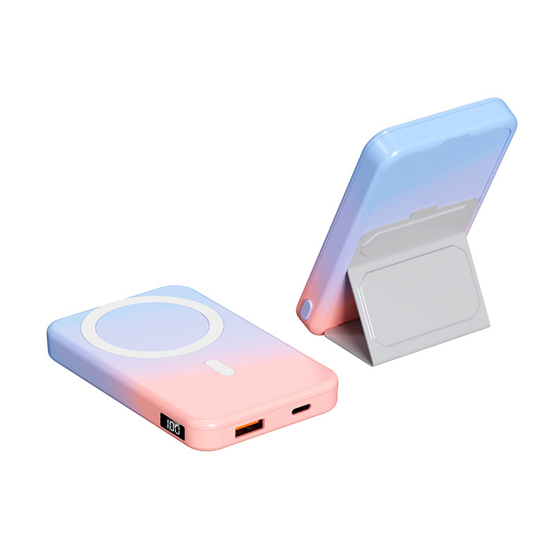 Magsafe スタンド磁気ワイヤレス電源銀行 PD20W 双方向急速充電バッククリップモバイル電源 10000 mAh|undefined