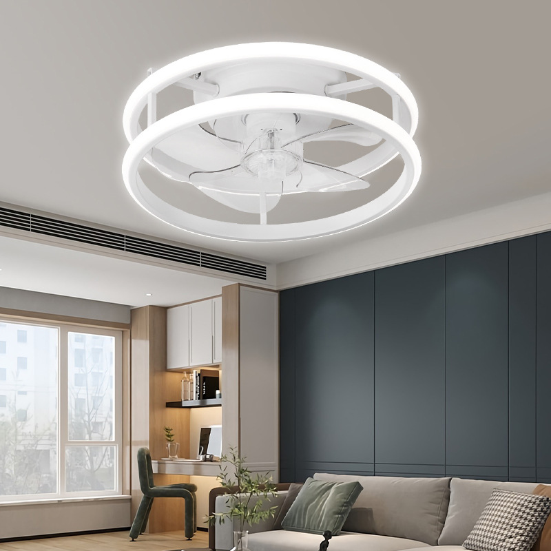 Ventilador de Techo Invisible con Luz de Acrílico, Silencioso, Luz Tricolor, para Dormitorio y Sala de Estar image 5