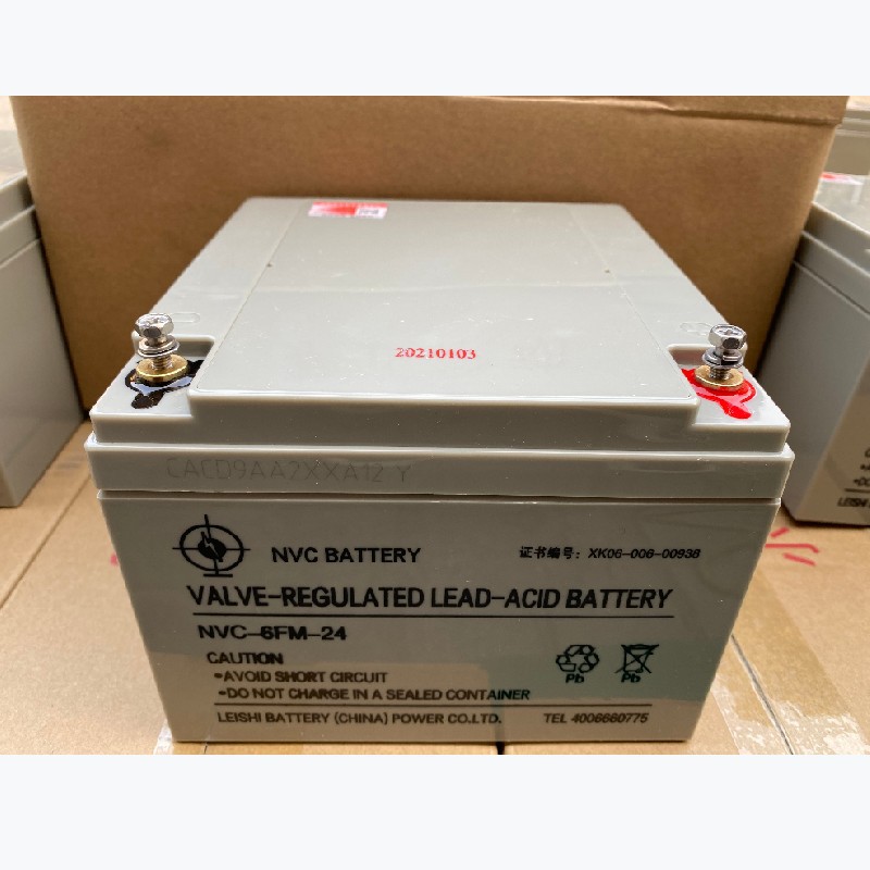 雷士蓄电池NVC-6FM-24阀控式 12V24AH直流屏 UPS 消防 储能电源
