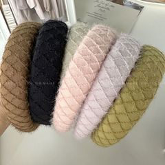 2023年春秋冬糖果色高顱頂發箍韓版甜美小香風毛線寬邊頭箍髮飾女