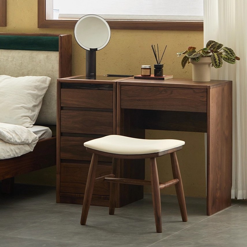 Black Walnut Dresser and Cupboard Integrated Solid Wood Bedroom Dressing Table Small Apartment Storage Cabinet Antique Style Storage Cabinet