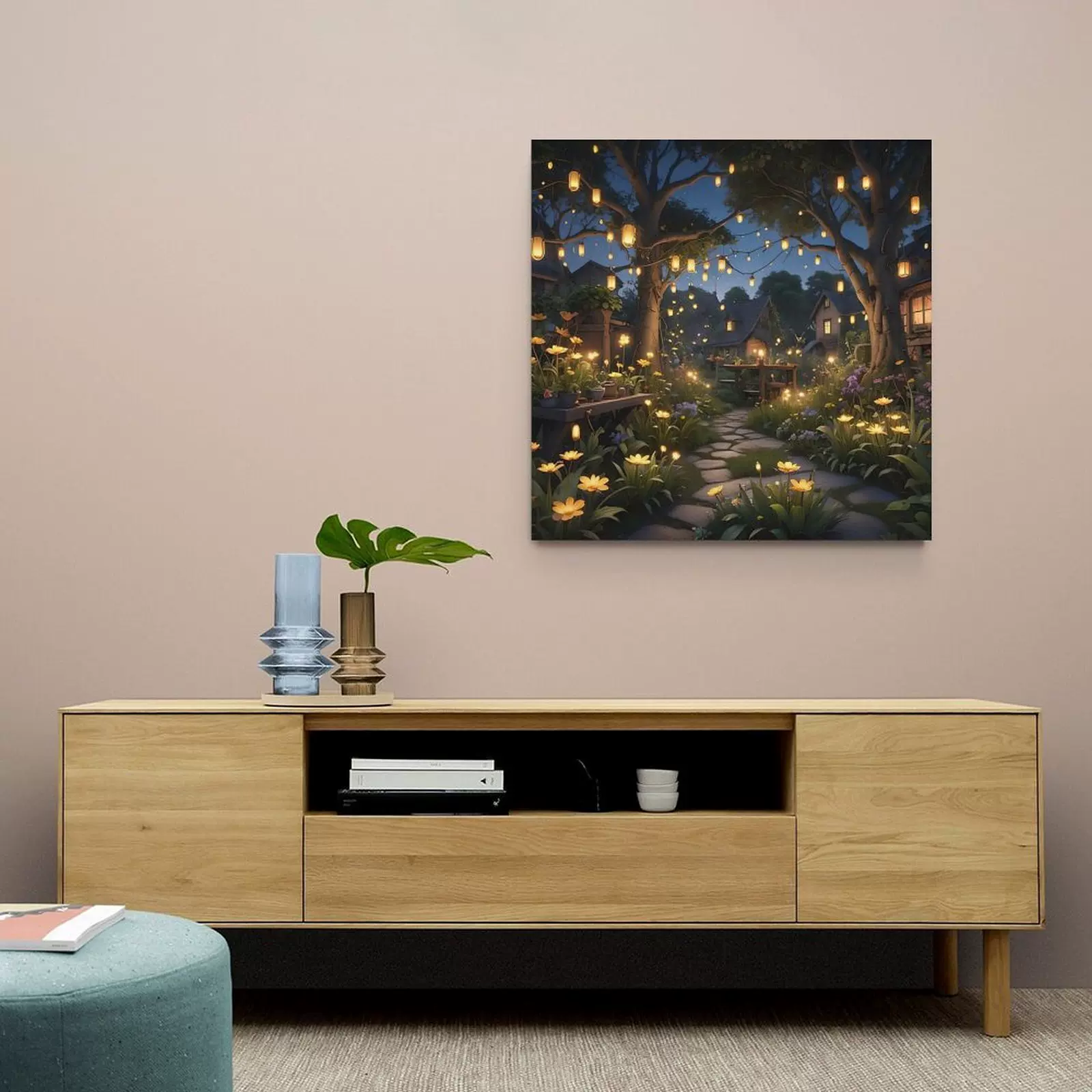 复式楼梯口间装饰画现代简约山间小路挂画客厅玄关走廊过道墙壁