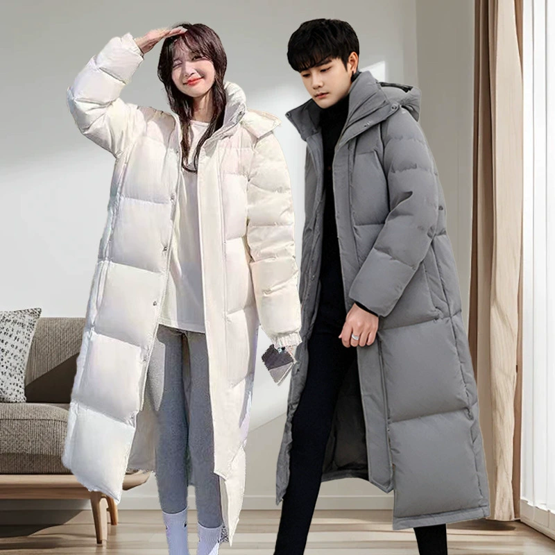 Женский пуховик для пар, новая зимняя модель средней длины, новое женское пальто из утиного пуха в корейском стиле с эффектом премиум-класса.