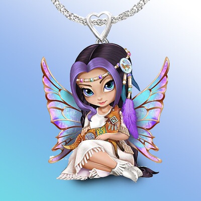 wish new pattern Fairy Princess Pendant Necklace originality lady Necklace 3D Printing Necklace wholesale