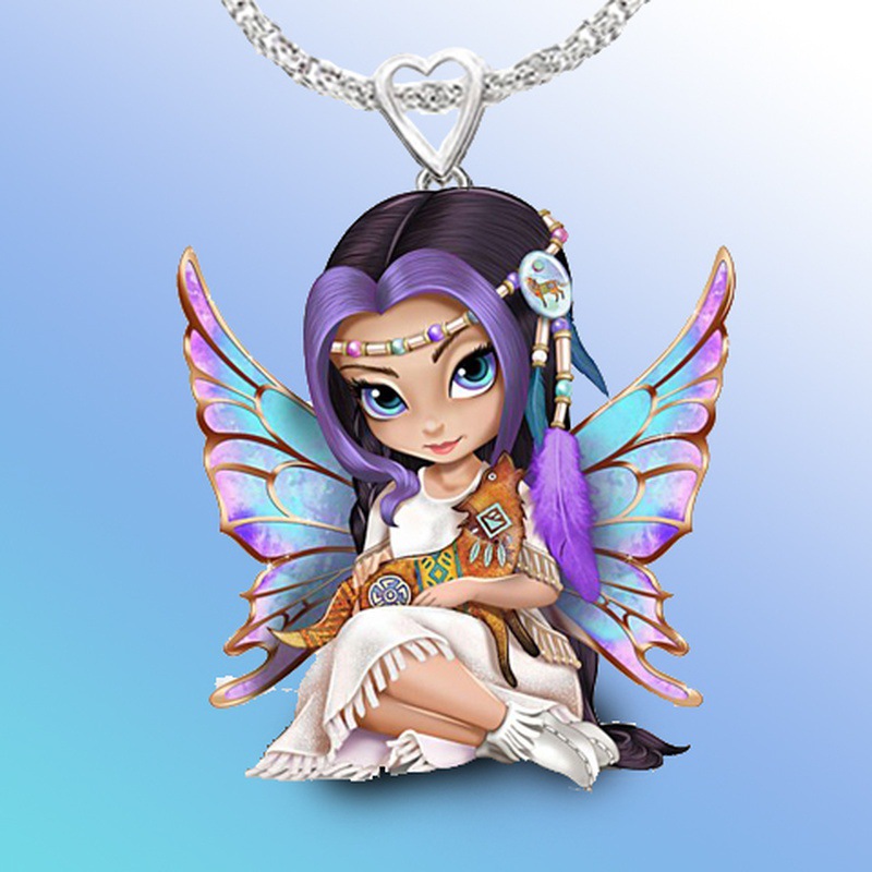 wish new pattern Fairy Princess Pendant Necklace originality lady Necklace 3D Printing Necklace wholesale