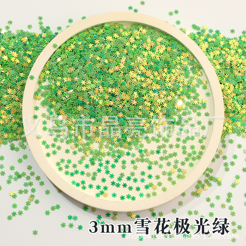 3mmの小さい雪の切れの5mmの雪のスパンコールのクリスマスの装飾の材料の白い雪の流砂の服の包みの補助材料|undefined