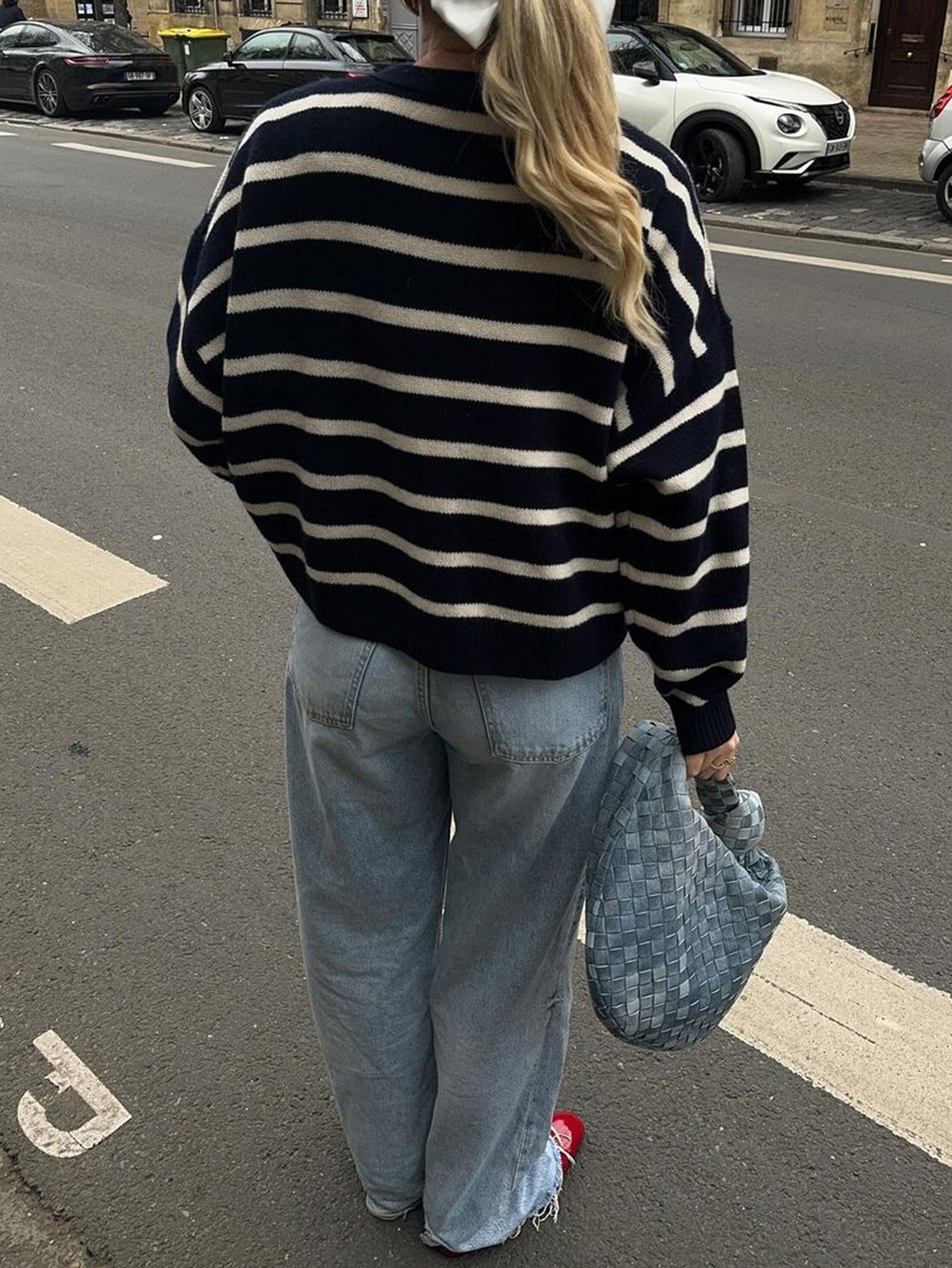 Kaikuo transfronterizo Europa y América Y2K viento V-collar camisa de lana rayada suéter de mujer 2025 otoño y invierno Amazon estación independiente image 5