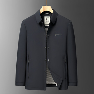 2025 Spring and Autumn Jacket Laps Hidden Buckle Tunic Top Business Casual Middle-aged Dad Jacket Brand Jacket