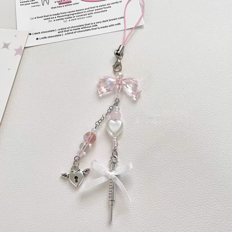 [stay angel] hand-made beaded girl heart mobile phone chain goo this card book pendant bag ccd pendant