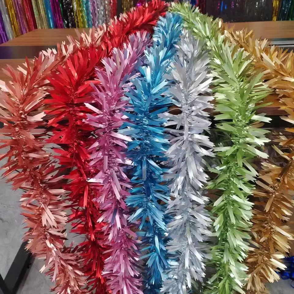 拉花彩带婚房装饰婚礼装饰派对用品楼梯扶手装饰尖叶泡丝彩条跨境