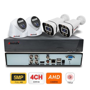 4-Channel Ahd Camera Dvr Kit Full-Color Night Vision Home Safety Closed-Circuit Tv Analog Camera System