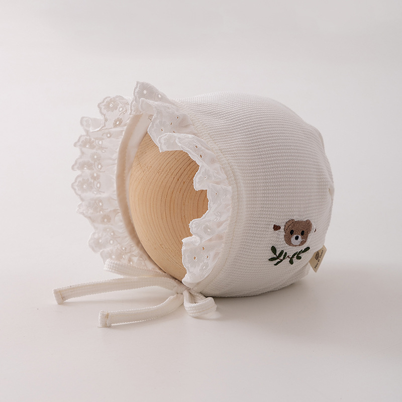 3-12 Meses de primavera y otoño delgado lindo super adorable algodón primavera recién nacido mes pequeño sombrero de la princesa de la corte