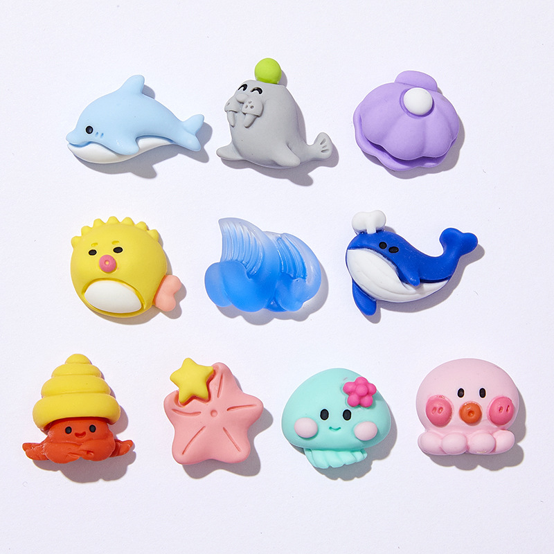 Ocean Whale Cartoon Resin Jewelry Accessories Diy Children's Fun Cream...