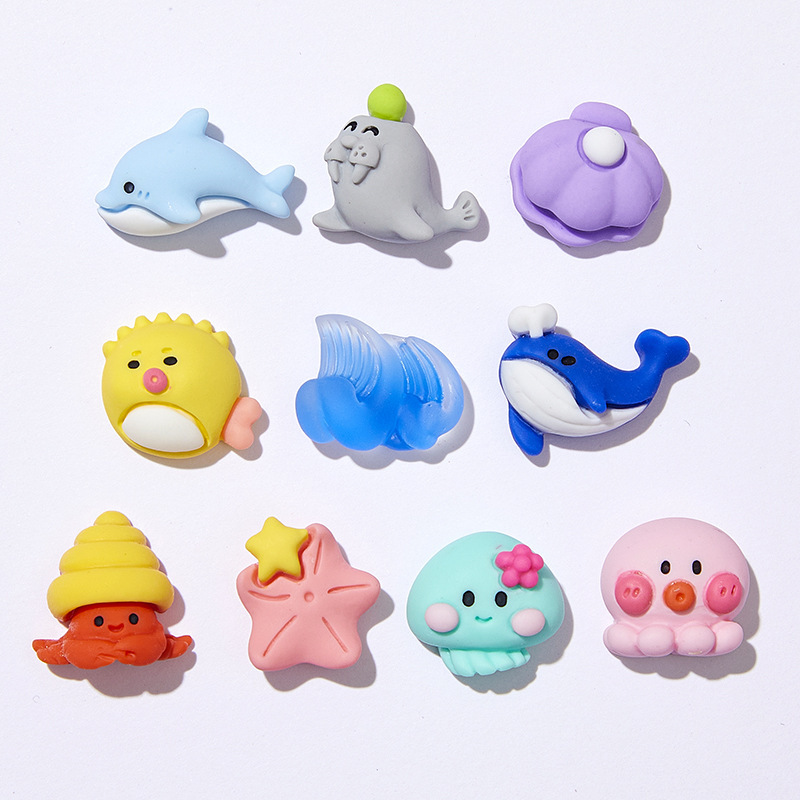Ocean Whale Cartoon Resin Jewelry Accessories DIY Children's Fun Cream Glue Mobile Phone Case Handmade Hairpin Water Cup Material