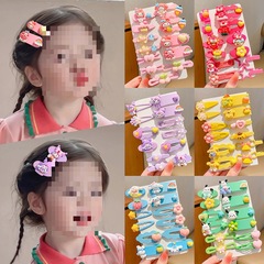 多巴胺卡通花朵髮飾可愛兒童髮夾女童側邊碎發劉海夾小女孩頭飾