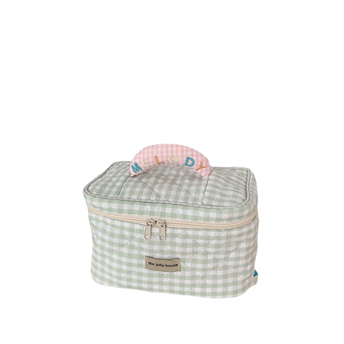 25252 Small fresh macaron plaid cosmetic bag cotton large capacity portable storage bag toiletry bag for women