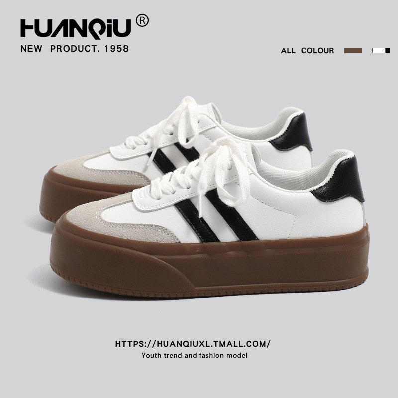 环球厚底阿甘德训鞋女2023秋季新款复古小众设计感小白鞋休闲板鞋