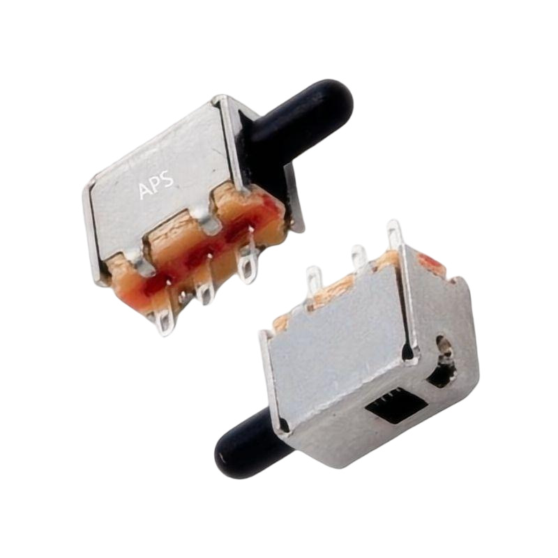 供应无锁自复位直键开关 三脚带孔 圆柄5mm 侧按玩具开关