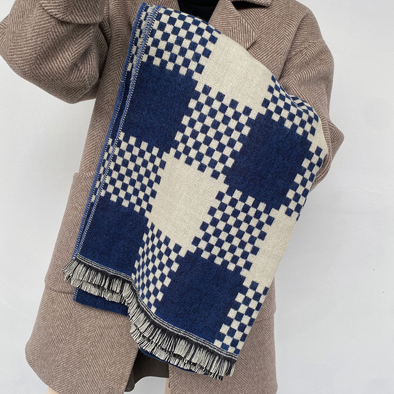 Plaid Pattern Unisex Simple Style Classic Style Plaid Imitation Cashmere Scarf