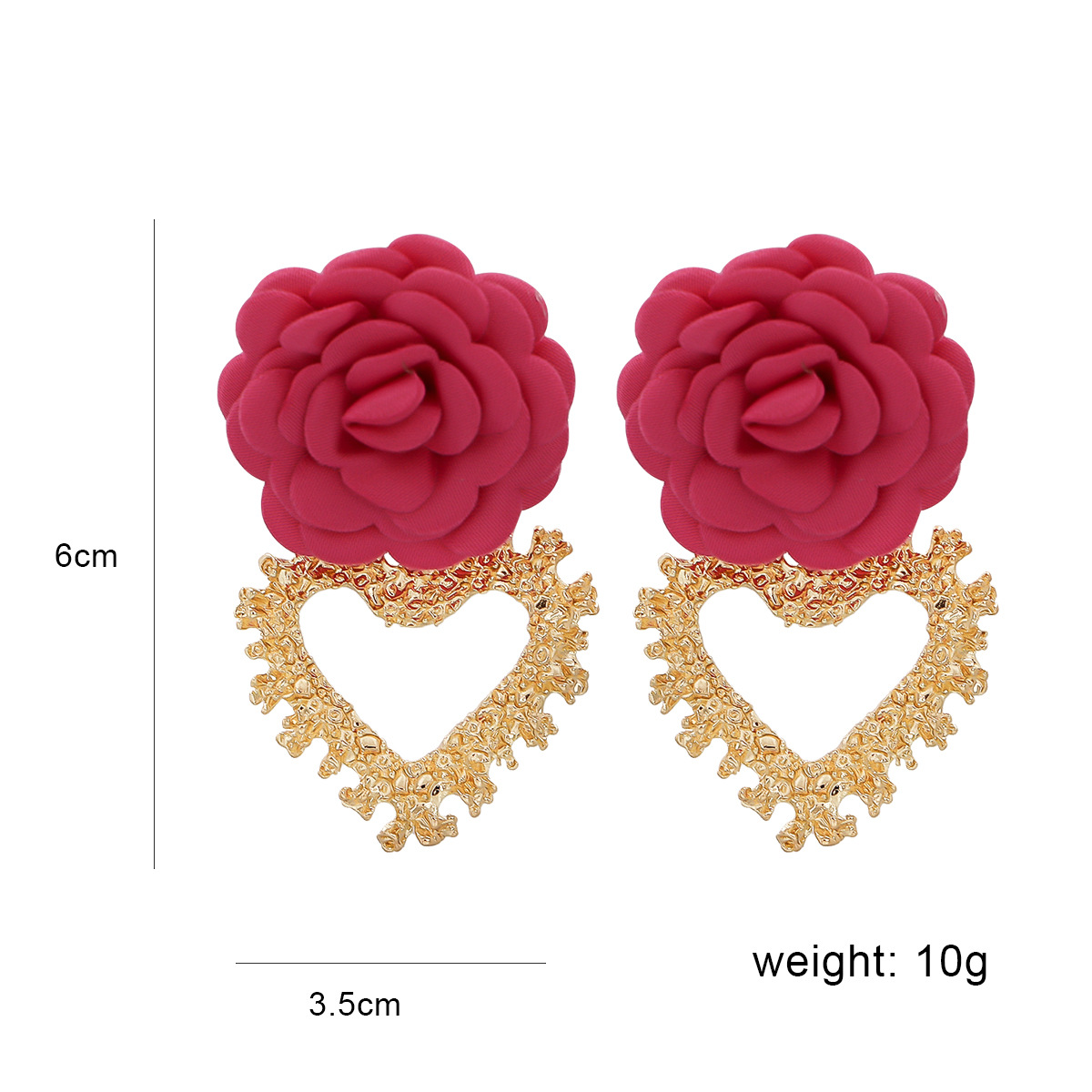 Fashion Heart-shaped Flower Alloy Earrings Wholesale display picture 24