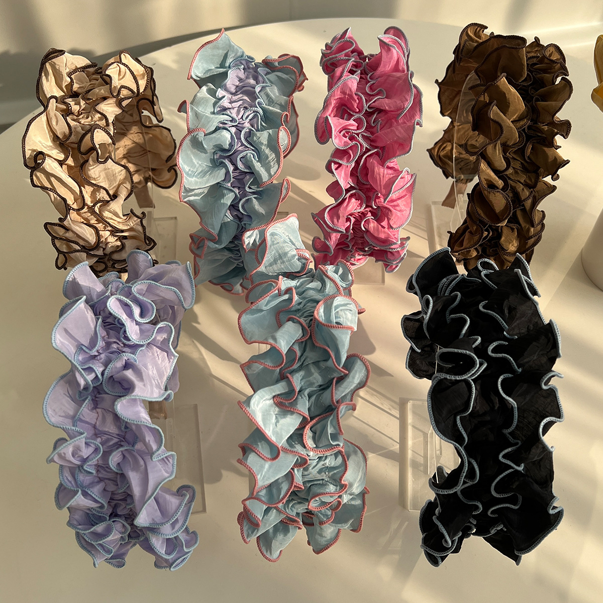 180g Weight Hair Band Hair Accessories Type 1 Piece Quantity Holiday, Daily Occasion Cloth Material Flower Pattern All Seasons Season Women's Gender Pleated Design Elegant Style Elegant Women's Flower Cloth Pleated Hair Band 11