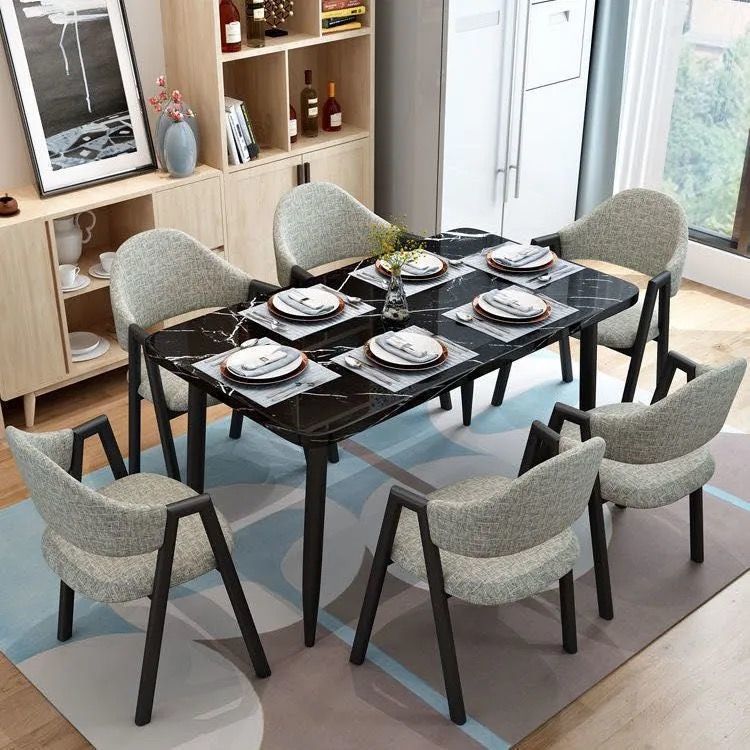 인조 블랙 대리석 테이블 상판 + 의자 6개(색상 비고)