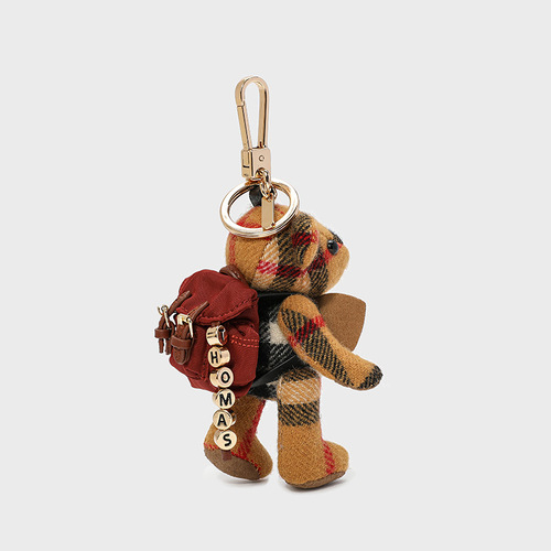 Adorable Plush Bear Backpack Charm, Decorative Bag Accessory, Cute Cartoon Figurine, Couple Car Keychain, Trendy