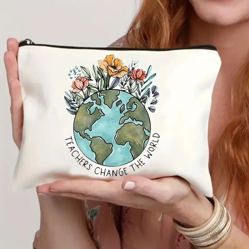 Bolsa de maquillaje transfronteriza para maestros regalo maestro cremallera bolsa impermeable Lino maquillaje bolsa de almacenamiento maestro regalo