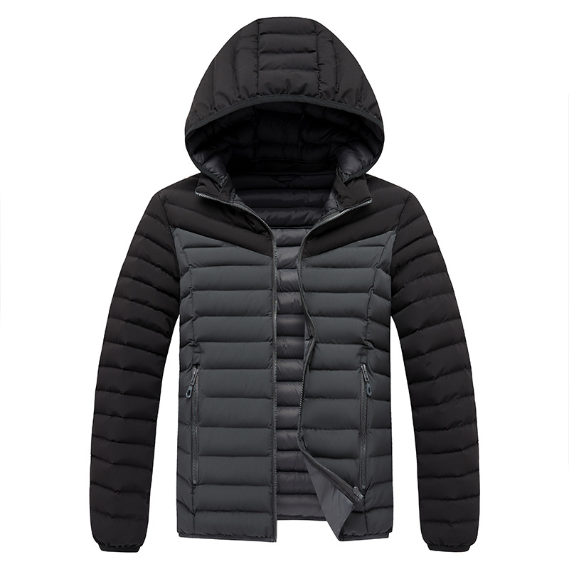 Down jacket with logo print, thickened, warm, waterproof cotton coat, cold-proof outerwear, group workwear, autumn and winter work clothes for men and women