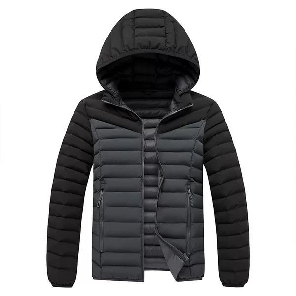 Down jacket with logo print, thickened, warm, waterproof cotton coat, cold-proof outerwear, group workwear, autumn and winter work clothes for men and women