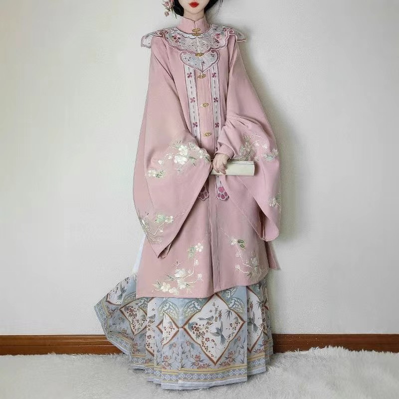 Adult Hanfu Heavy Embroidery Yixiangsi New Ming-Style Daily National Trend Ancient Style Shoulder-Length Skirt Autumn and Spring Set Adult Hanfu Heavy Embroidery Yixiangsi New Ming-Style Daily National Trend Ancient Style Shoulder-Length Skirt Autumn and Spring Set