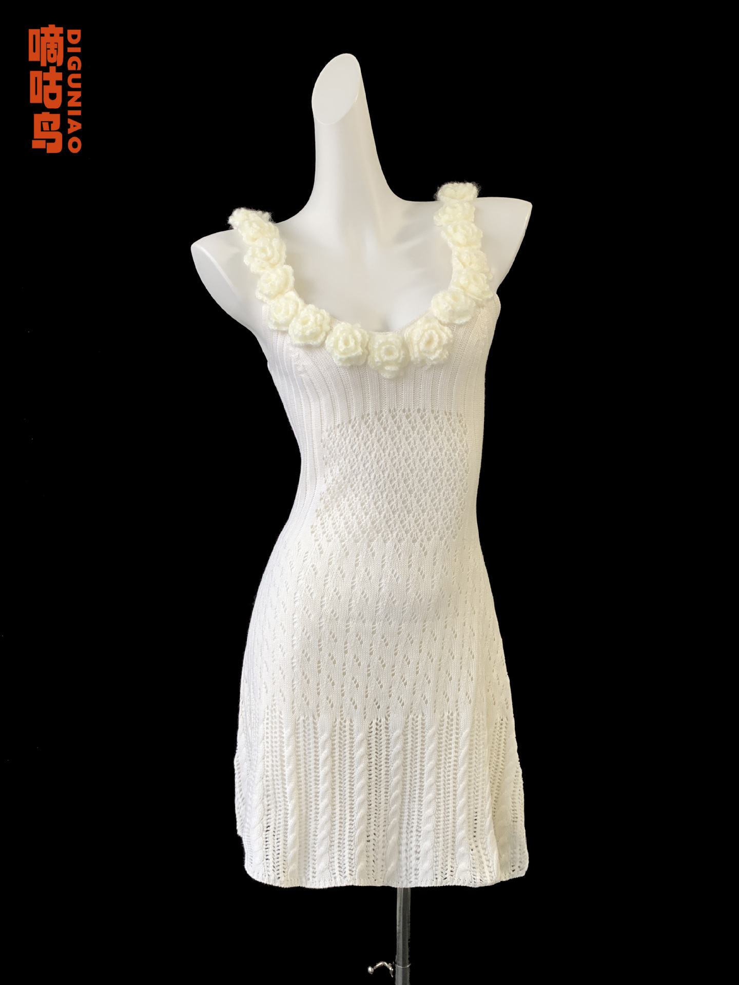 Suéter con cuello en V vinty bird, camisola, verano para mujer, nuevo estilo, delgado, largo, top de flores blancas