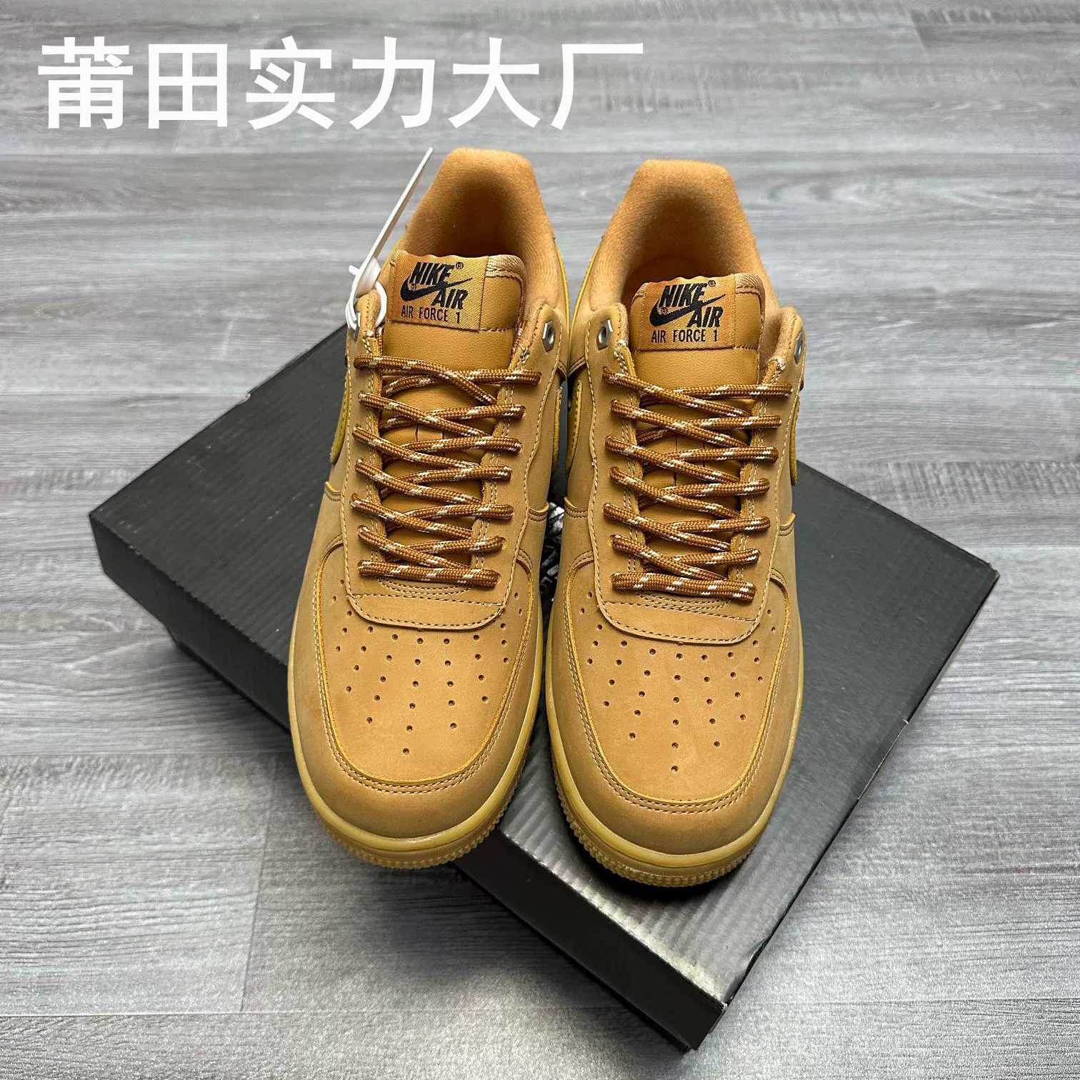 Putian Shoes Pure Original Shoes High Version Sneakers Small White Shoes Wholesale Air Force One Af1 Wheat Color Black Warrior Low Top