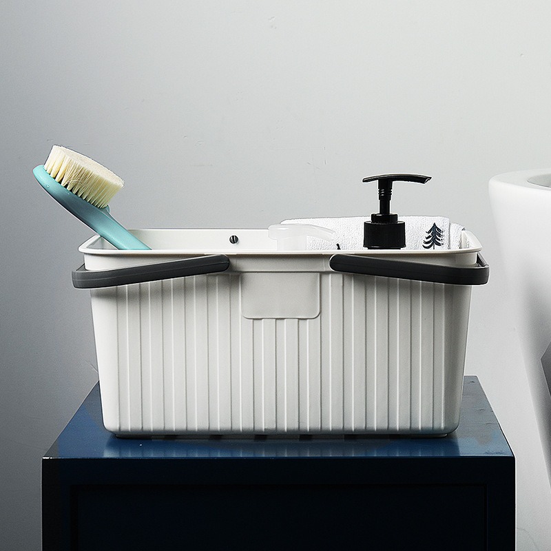 Cesta de baño cuadrada portátil de plástico cesta de almacenamiento de baño cesta de almacenamiento de artículos diversos cesta de lavado cesta de baño
