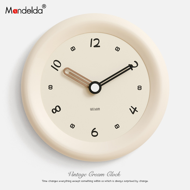 Mandelda Punch-free Clock Simple Modern Atmospheric Wall Clock Living Room Creative Wall Decoration Clock