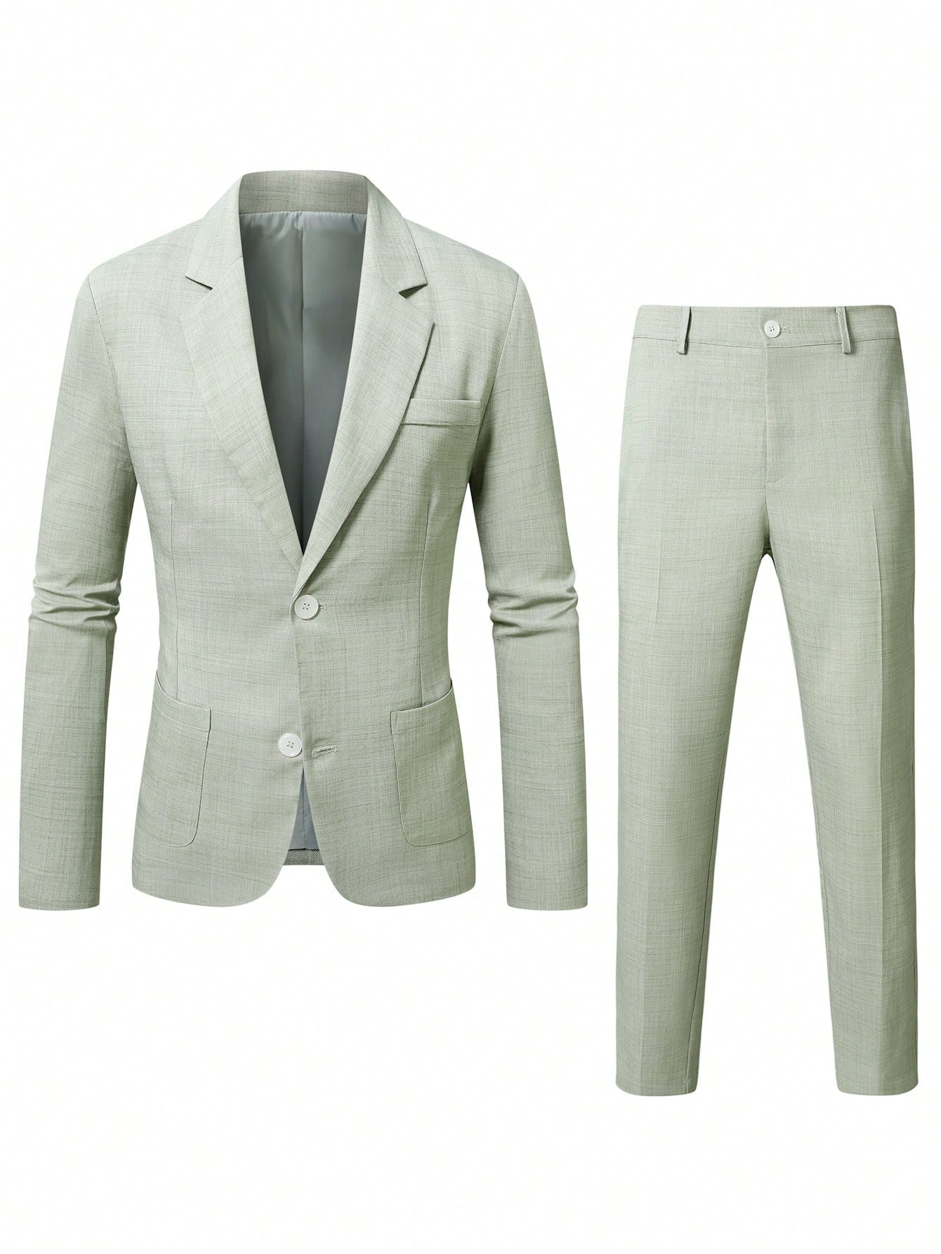 Men's Elegant Business Suit Solid Colour Banquet Formal Set_voghion.com