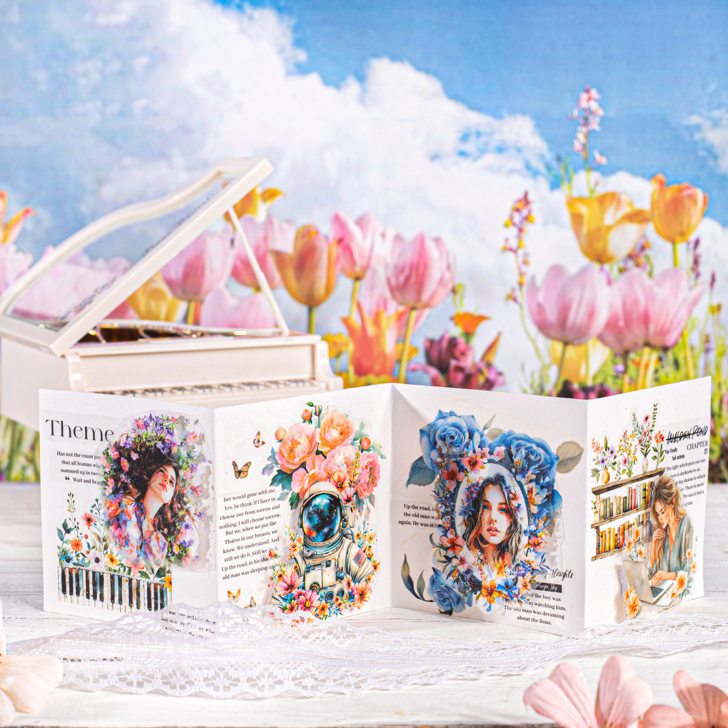 Un buen día PET floral tema cinta floral serie libre retro tela de mano decoración cinta material