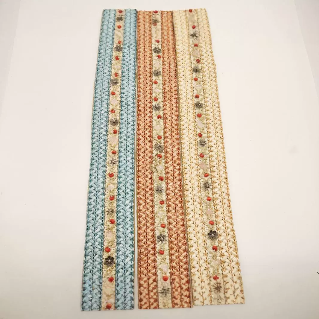 Абрикосовый цвет 7,5CM широкий дворцовый стиль юбки с вышивкой ленты аксессуары шторы ручной работы