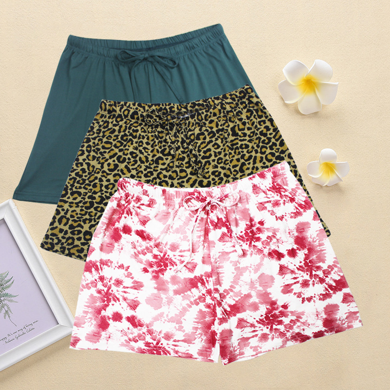 Amazon Cross-Border Pajama Shorts for Women, Summer Thin Large Size Pajamas, Versatile Printed Cool Pajamas That Can Be Worn Outside