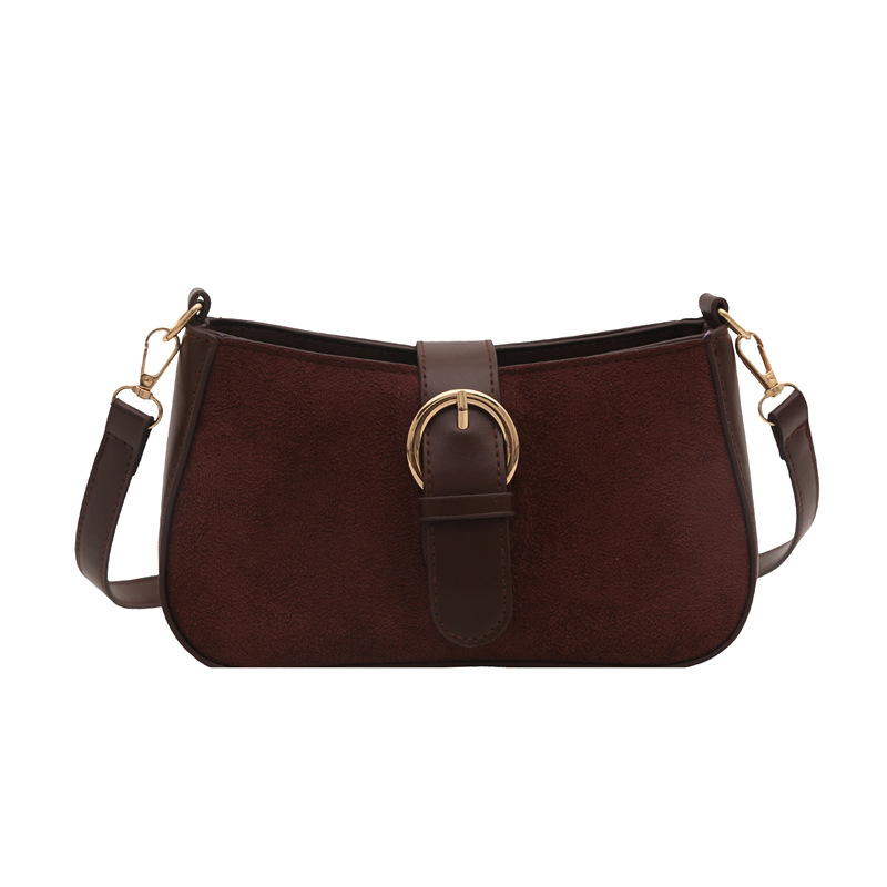 Simple retro hebilla de cinturón de moda esmerilado bolso de mujer 2024 otoño invierno nuevo nicho axilar popular bolso de hombro literario