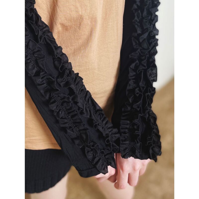 Japanese Style Designer CDG Style Lace Pleated Loose Bell Cuff Sleeves Sweet and Cool Sun Protection Ice Sleeves spf50