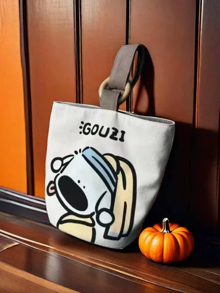 Office workers portable handbag canvas bucket bag cute bucket hand-carried lunch bag Baoma going out handbag